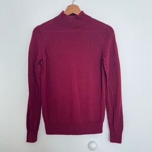 Muji | Wool Crewneck Sweater in Burgundy